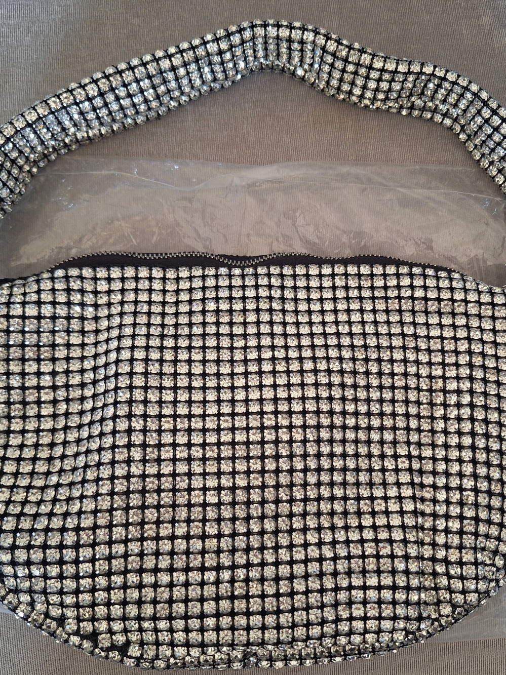 INC International Concepts Black and Faux Diamond Hobo Bag